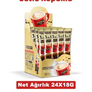 3’ü 1 Arada Sütlü Hazır Kahve 24’lü 18g – Yumuşak İçim, Dengeli Tat, Tek Porsiyon