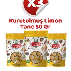 Kurutulmuş Limon Tane 3 X 50 gr ( 3'lü Paket ) C Vitamini Katkısız Organik